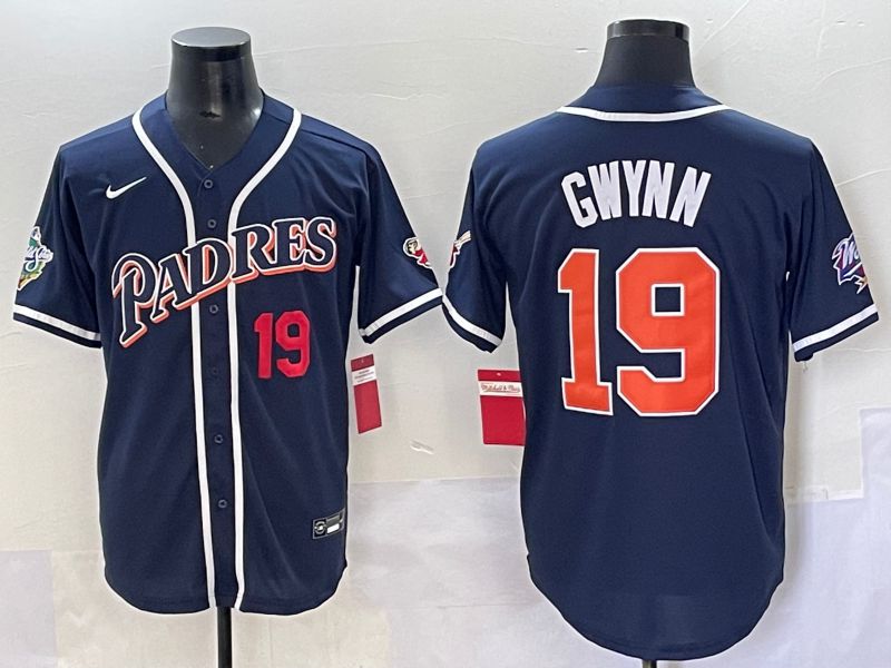 Men 2025 San Diego Padres #19 Gwynn Blue Throwback Game Nike MLB Jersey style 62->san diego padres->MLB Jersey